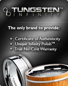 We sell Tungsten Infinity rings