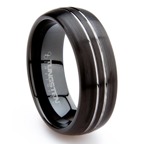 Mens Black Tungsten Rings
