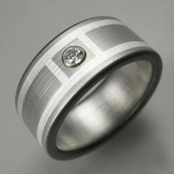 Titanium Deco Diamond Ring