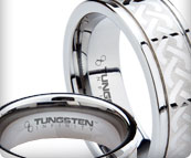 Laser Engraved Tungsten Rings