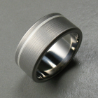 Titanium Silver Pinstripe Ring