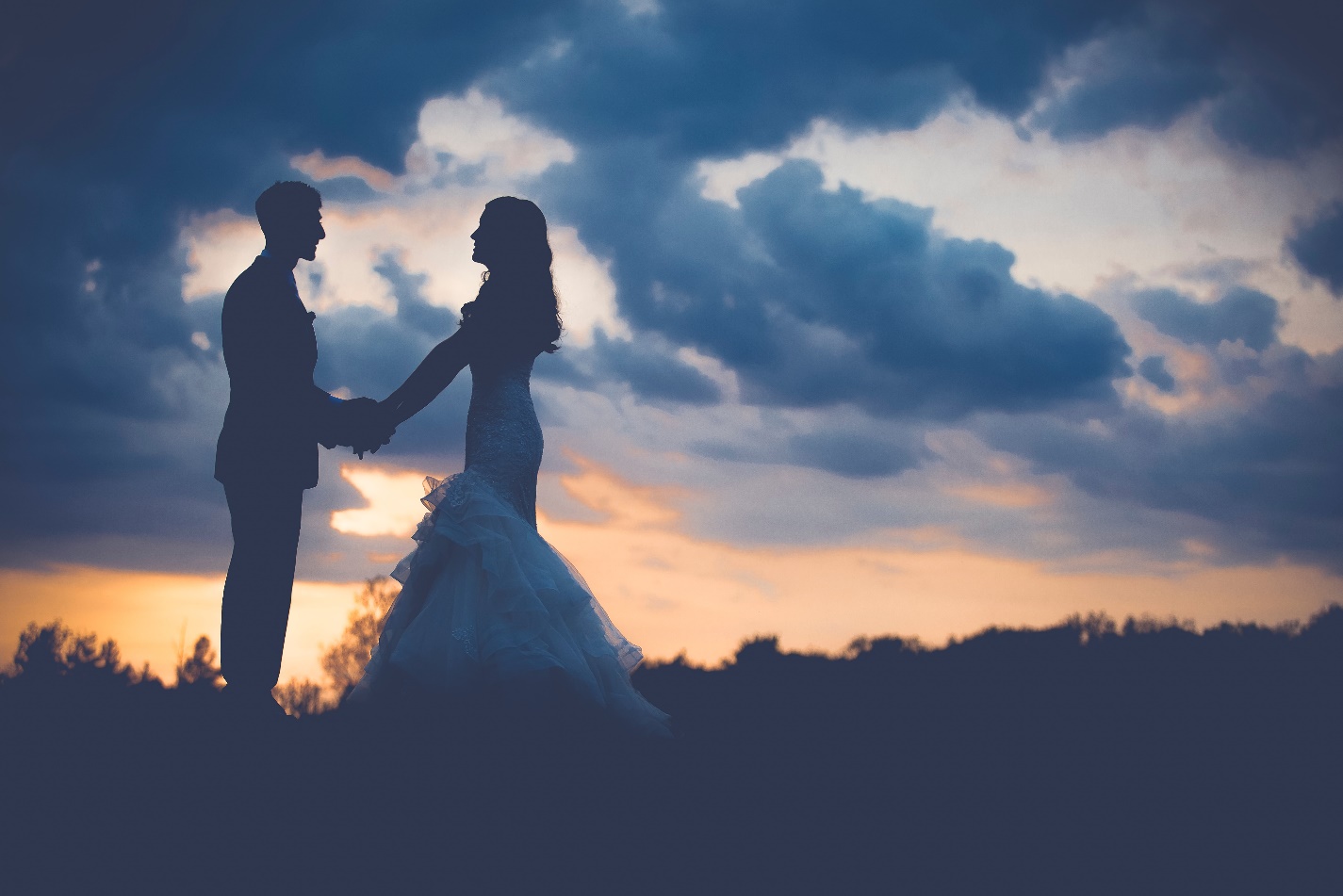 sunset wedding photo