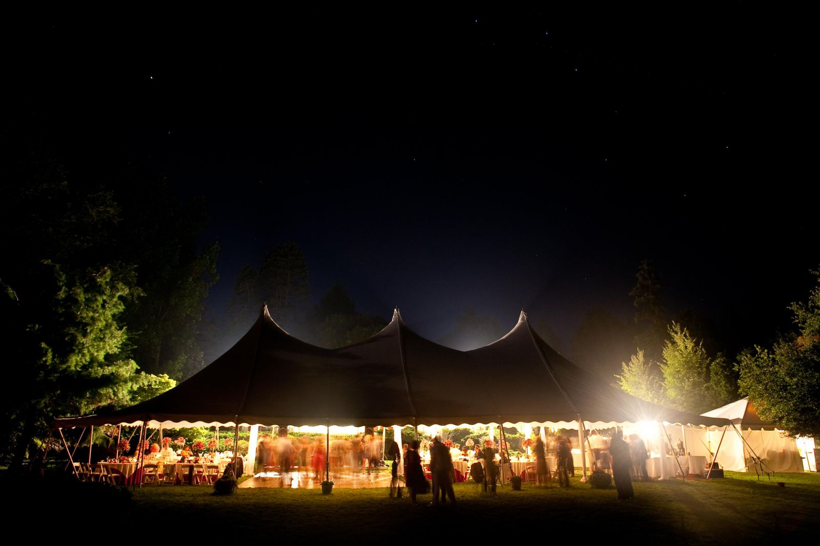 wedding reception at night