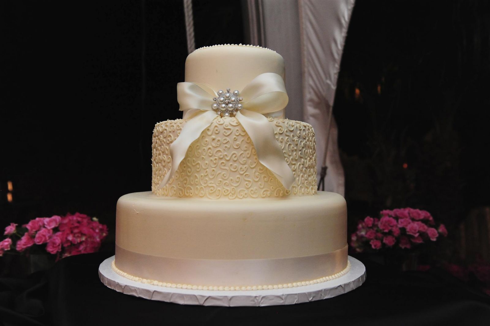 white wedding cake